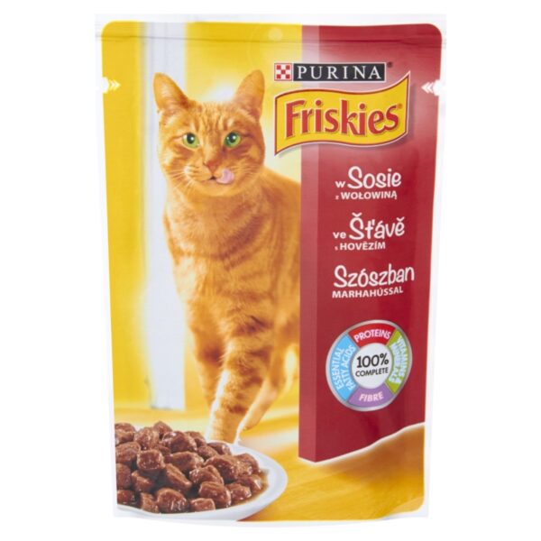 FRISKIES Saszetka dla kota WOŁOWINA w sosie 100g