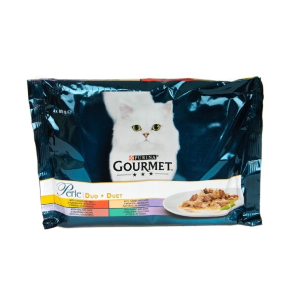 Gourmet PERLE DUET zestaw MIĘSNY DUET 3+1 4x85g