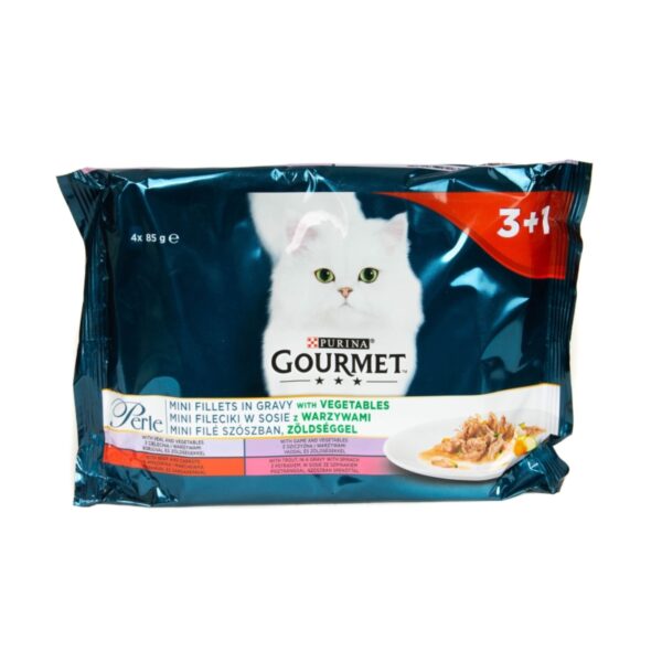 Gourmet PERLE mini fileciki zestaw z WARZYWAMI 4x85g