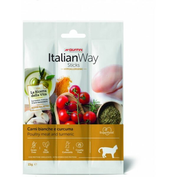 ITALIAN WAY Kabanosy z kurczakiem i kurkumą 3x5g