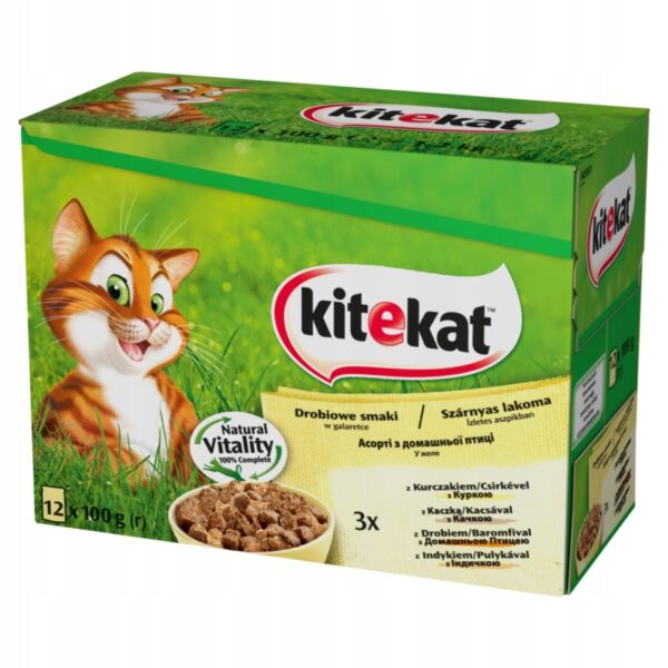 KITEKAT saszetka DROBIOWE DANIA w galaretce 12x100g