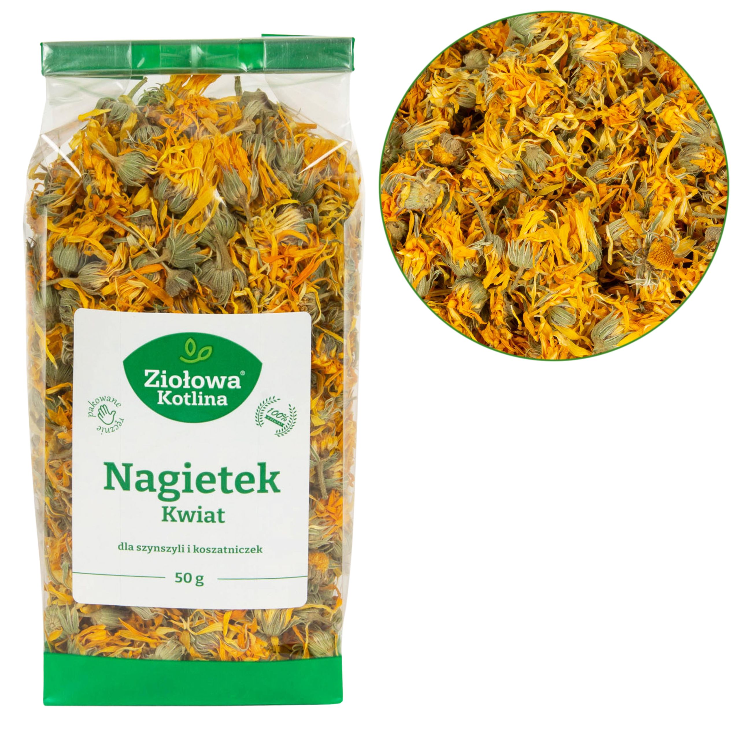 ZIOŁOWA KOTLINA Nagietek kwiat dla szynszyli i koszatniczek 50g