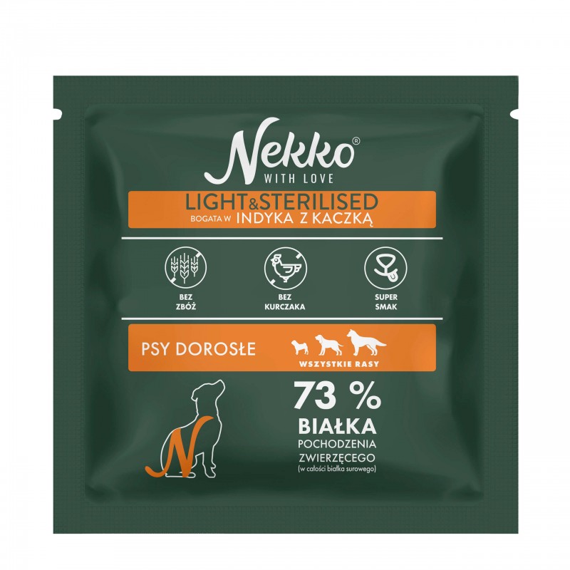 NEKKO GF Adult Light&Sterilised Indyk Kaczka 70g