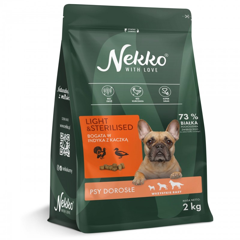 NEKKO GF Adult Light&Sterilised Indyk Kaczka 2kg