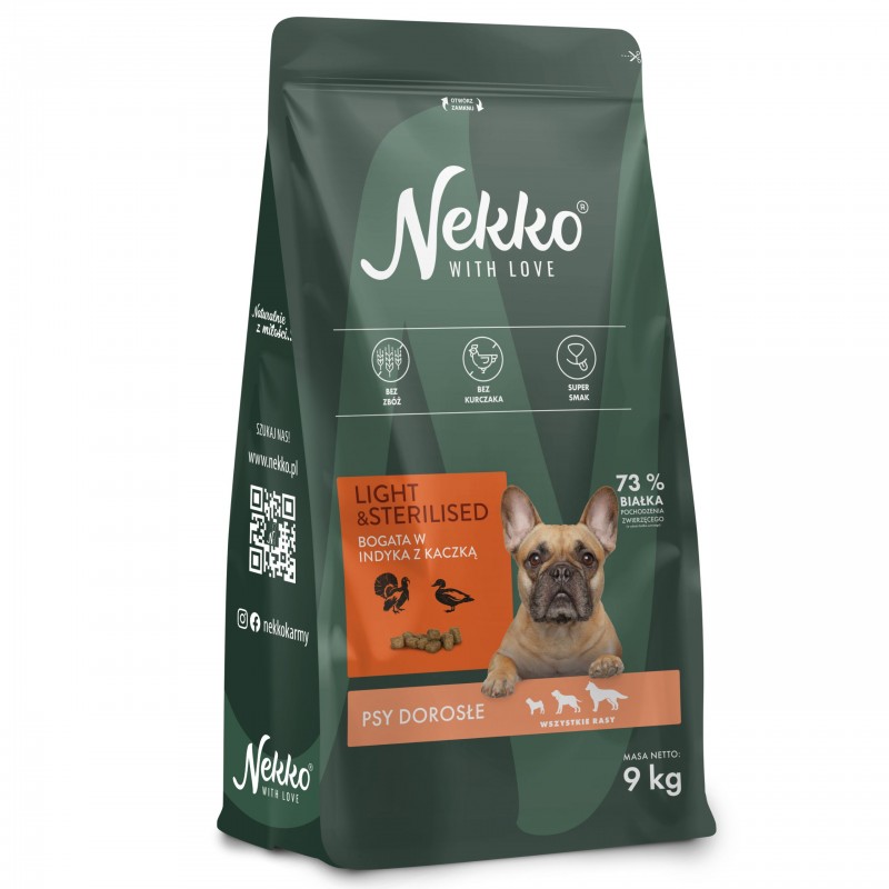 NEKKO GF Adult Light&Sterilised Indyk Kaczka 9kg