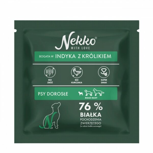 NEKKO Adult małe rasy Indyk Królik 70g