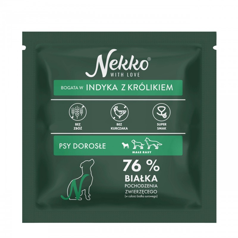 NEKKO GF Adult małe rasy Indyk Królik 70g