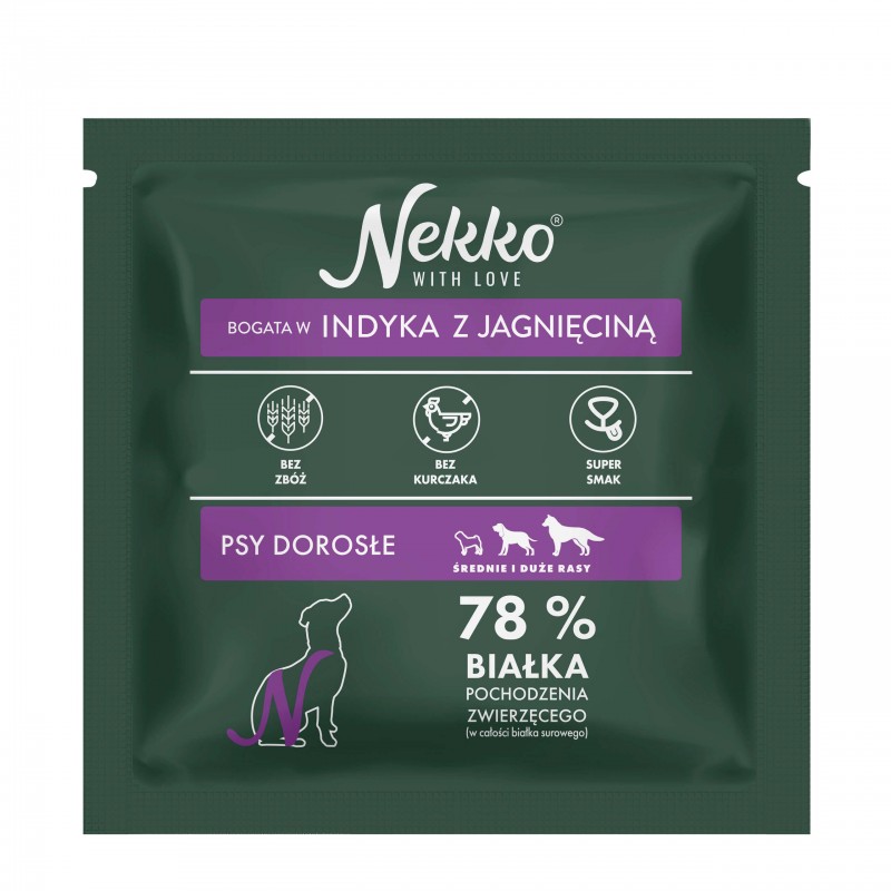 NEKKO GF Adult średnie duże rasy Indyk Jagnięcina 70g