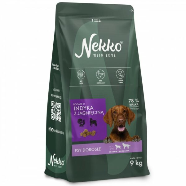 NEKKO Adult średnie duże rasy Indyk Jagnięcina 9kg
