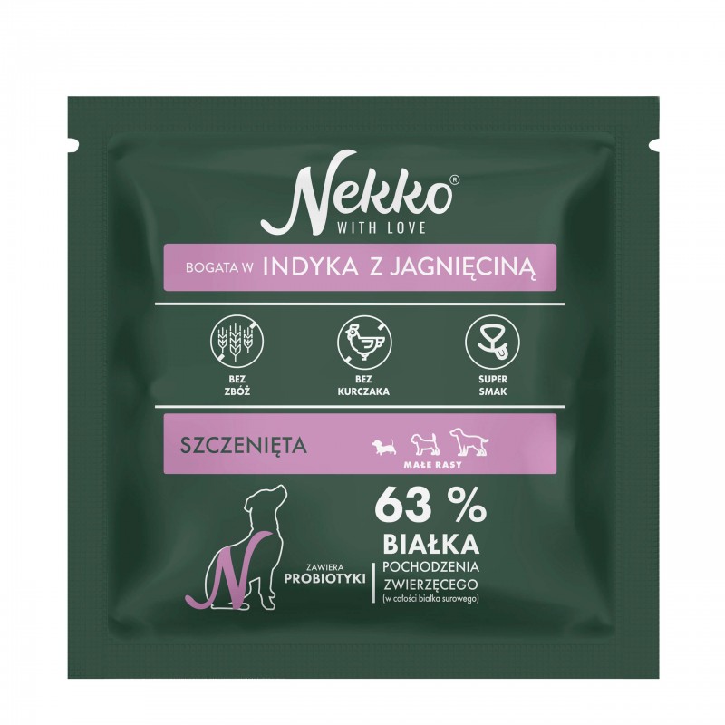 NEKKO GF Puppy małe rasy Indyk Jagnięcina 70g