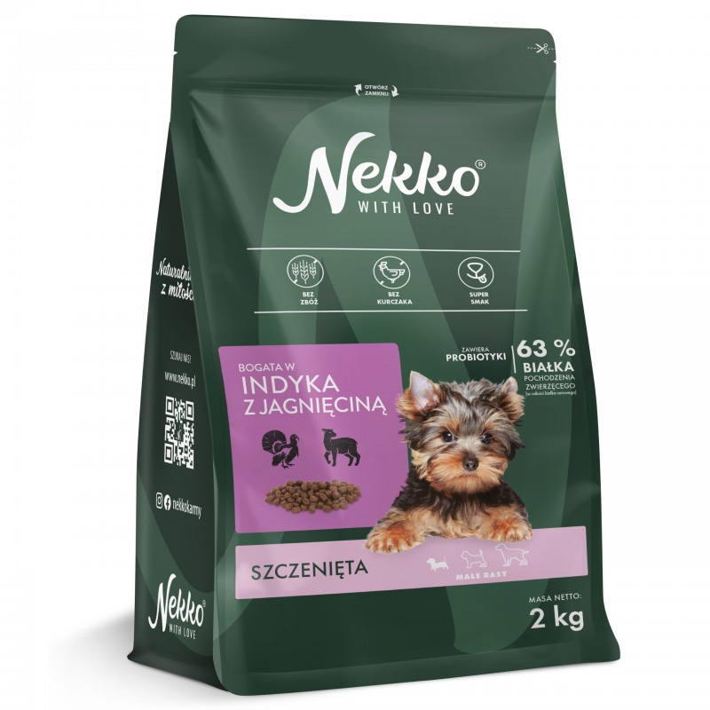 NEKKO GF Puppy małe rasy Indyk Jagnięcina 2kg
