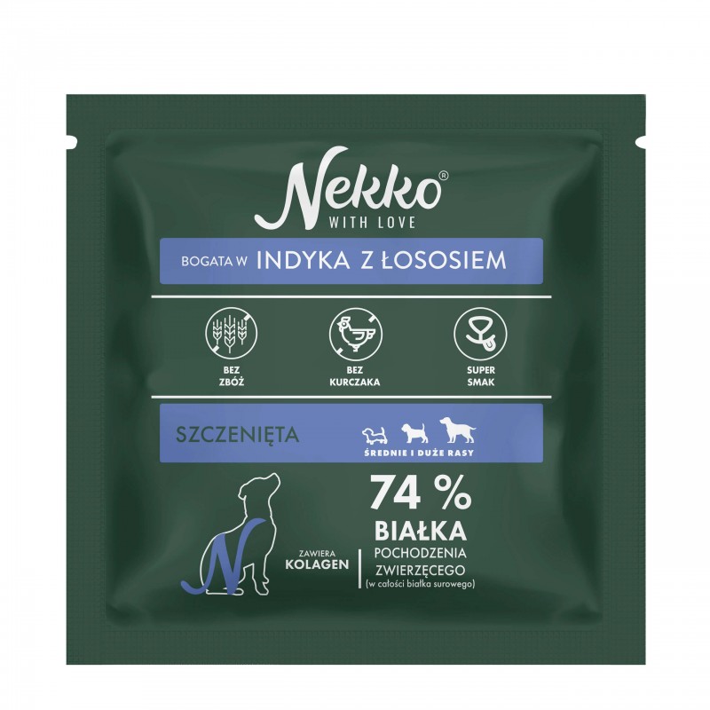 NEKKO GF Puppy średnie duże rasy Indyk Łosoś 70g