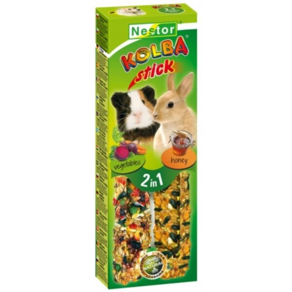 Nestor Kolba dla gryzoni 2w1 Miodowa + Warzywa 2szt