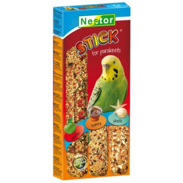 Nestor Kolba dla małej papugi 3w1 Jabłka Miód Muszelki