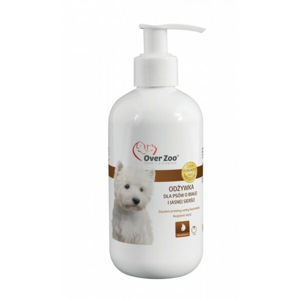 Over Zoo ODŻYWKA dla psa Jasna Biała sierść 250ml