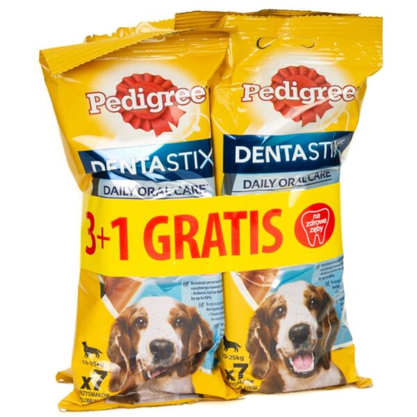 PEDIGREE przysmak DentaStix ŚREDNIE RASY 180g 3+1 gratis