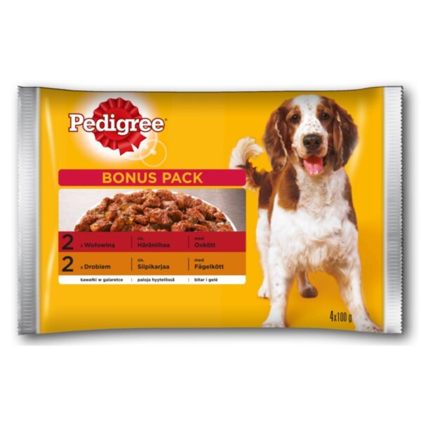 PEDIGREE saszetka ADULT z Wołowiną i Drobiem 4x100g
