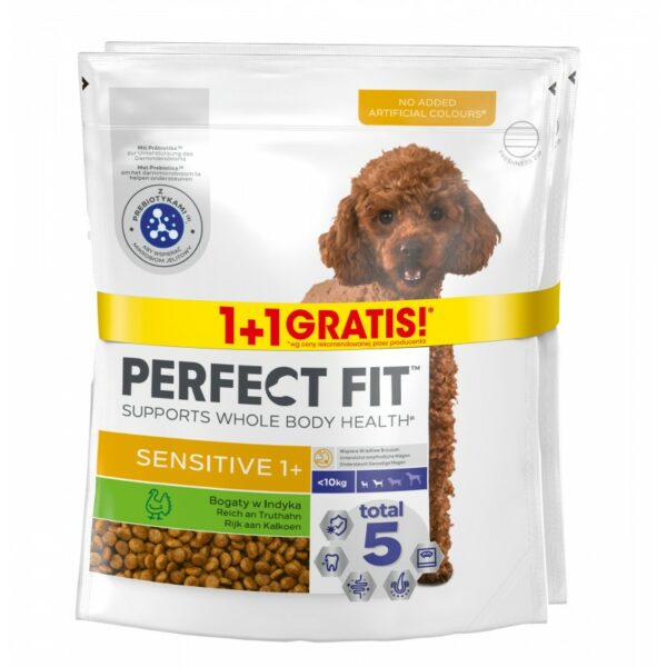 PERFECT FIT Sensitive małe rasy Indyk 825g +825g Gratis