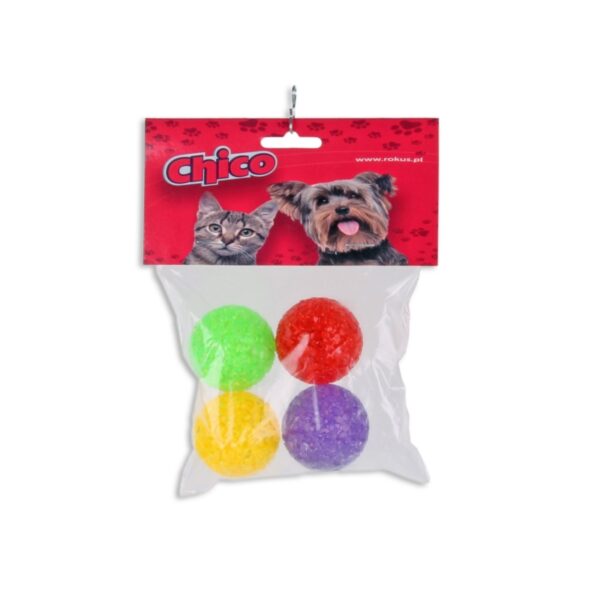 Piłeczki brokatowe dla kota 4szt. 4cm