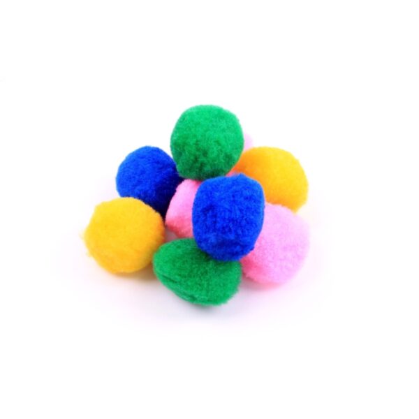 Piłeczki materiałowe POMPONIKI dla kota 9szt 4cm