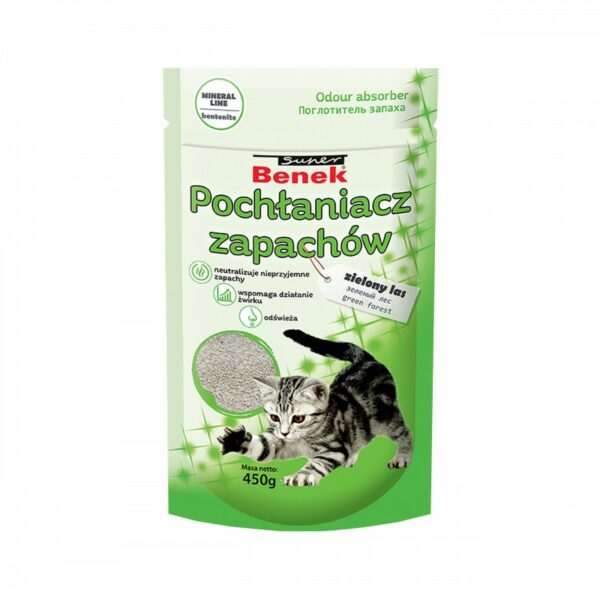 POCHŁANIACZ zapachów do kuwet ZIELONY LAS 450g