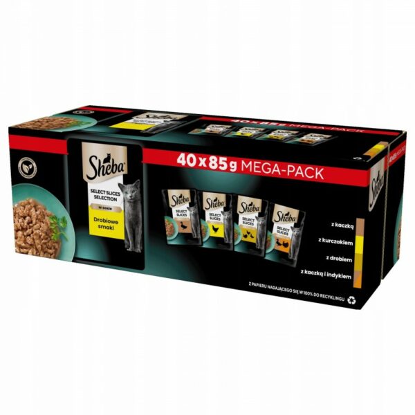 SHEBA Drobiowe Smaki w sosie 40x85g