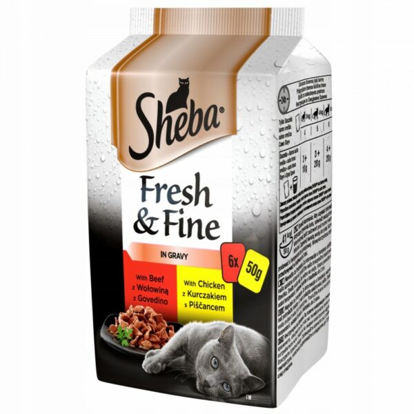 SHEBA Mini Mięsne dania w sosie 6x50g