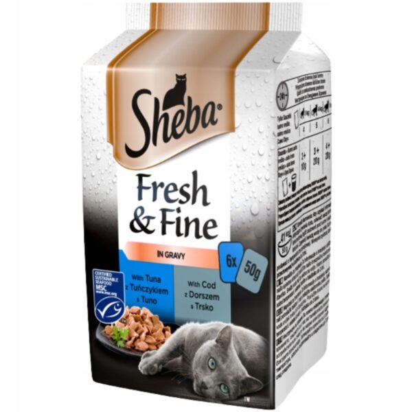 SHEBA Mini Rybne dania w sosie 6x50g