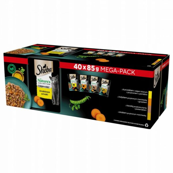 SHEBA Natures Collection Drobiowe Smaki w galaretce 40x85g