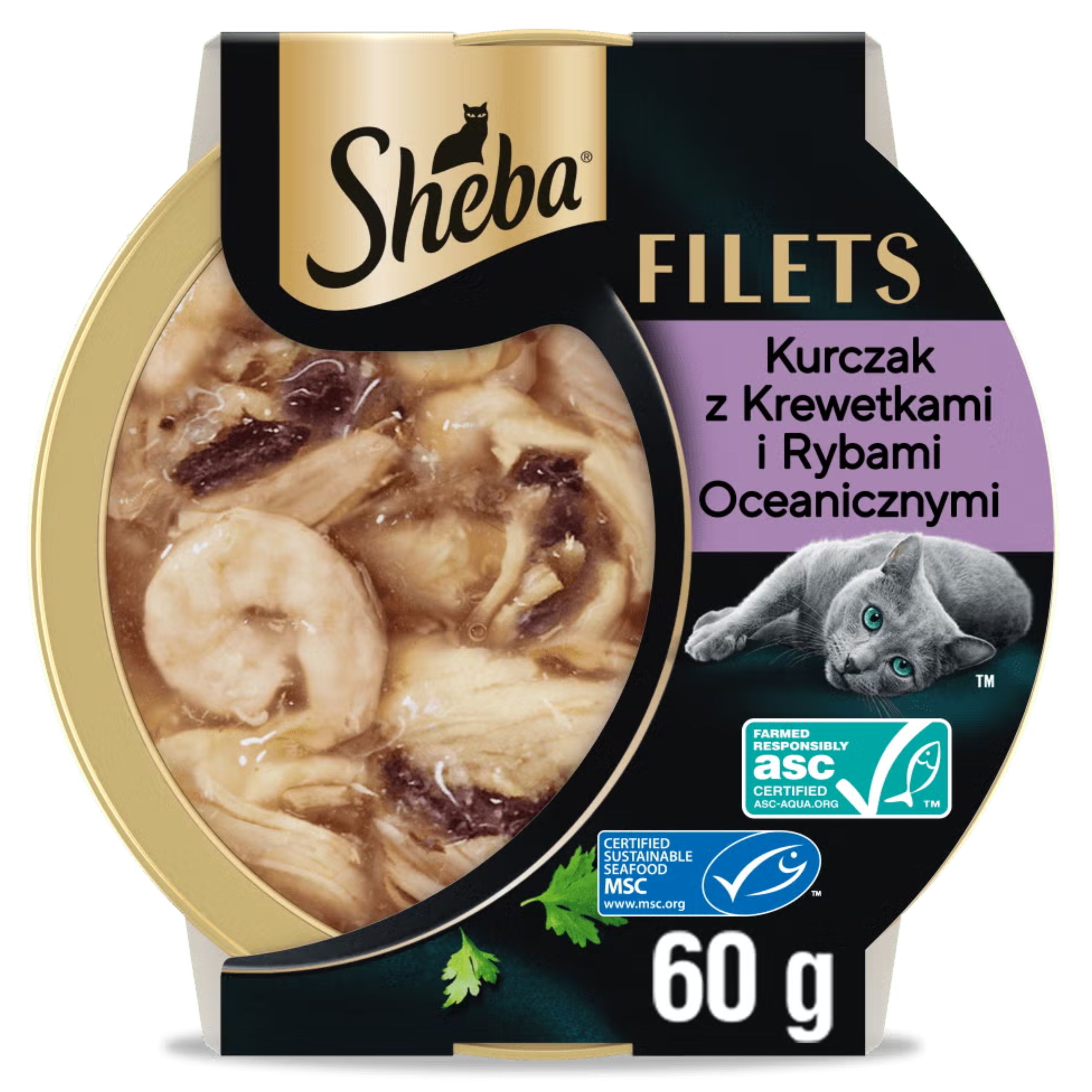 SHEBA Filets Kurczak Krewetki w sosie 60g