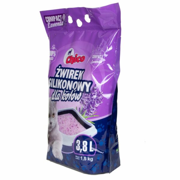 CHICO żwirek SILIKONOWY dla kota Compact Lawendowy - obrazek 2