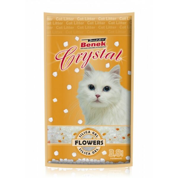 SUPER BENEK Crystal Kwiatowy żwirek silikonowy 3,8L