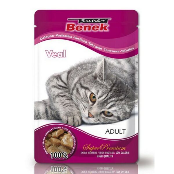 SUPER BENEK Saszetka dla kota ADULT cielęcina 100g