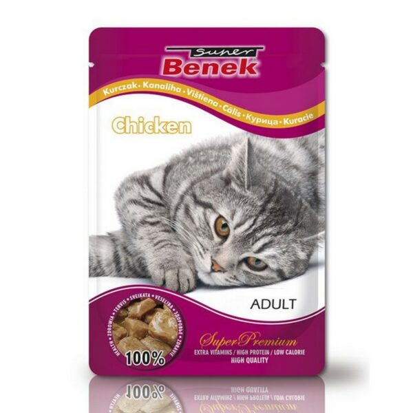 SUPER BENEK Saszetka dla kota ADULT kurczak 100g