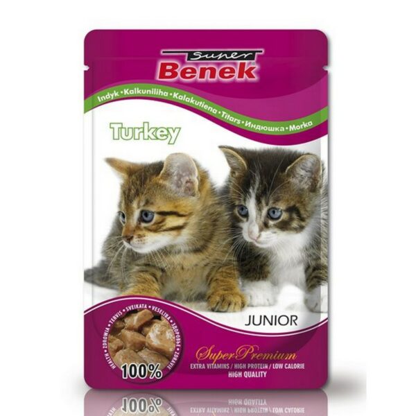 SUPER BENEK Saszetka dla kota JUNIOR indyk 100g