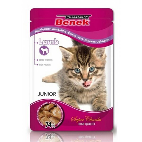 SUPER BENEK Saszetka dla kota JUNIOR jagnięcina 100g