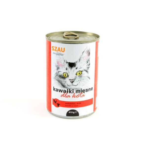 SZAU MIAU karma WOŁOWINA DRÓB kawałki w sosie 415g