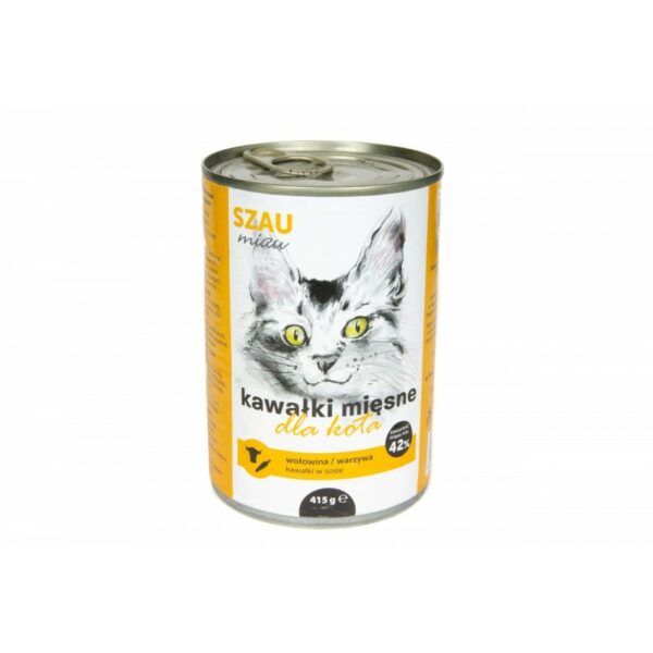 SZAU MIAU karma WOŁOWINA WARZYWA kawałki w sosie 415g