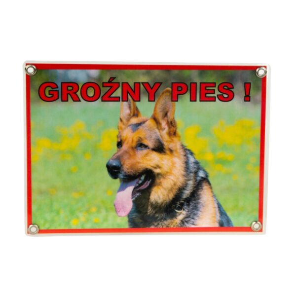 Tabliczka GROŹNY PIES Laminowana