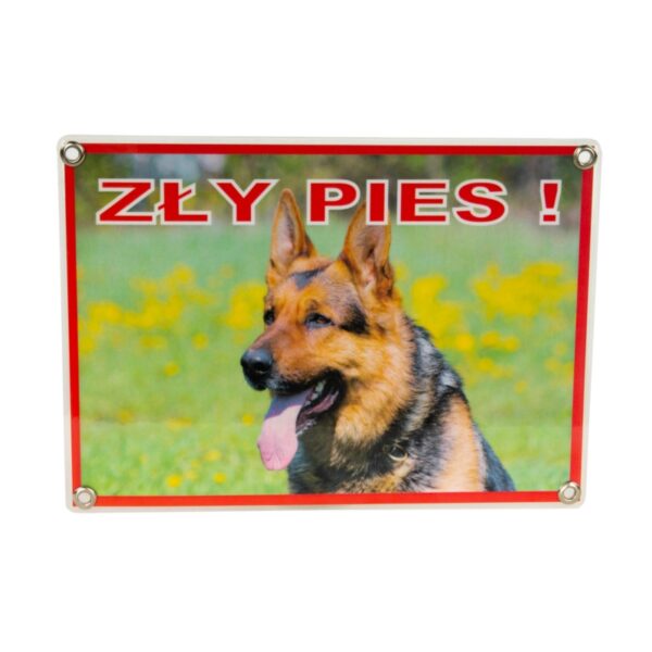 Tabliczka ZŁY PIES! Laminowana