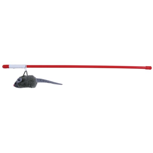 TRIXIE Zabawka dla kota WĘDKA Z PISZCZĄCĄ MYSZKĄ 47cm