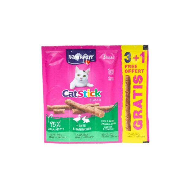 Vitakraft Cat Stick Kaczka i Królik 3+1 Gratis