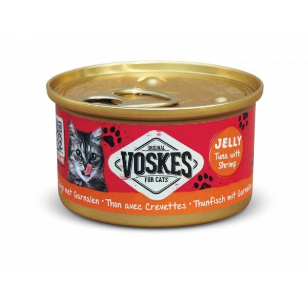 VOSKES Tuńczyk z krewetką w galaretce 85g