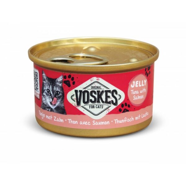 VOSKES Tuńczyk z łososiem w galaretce 85g