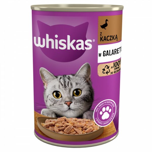 WHISKAS puszka KACZKA w galarecie 400g