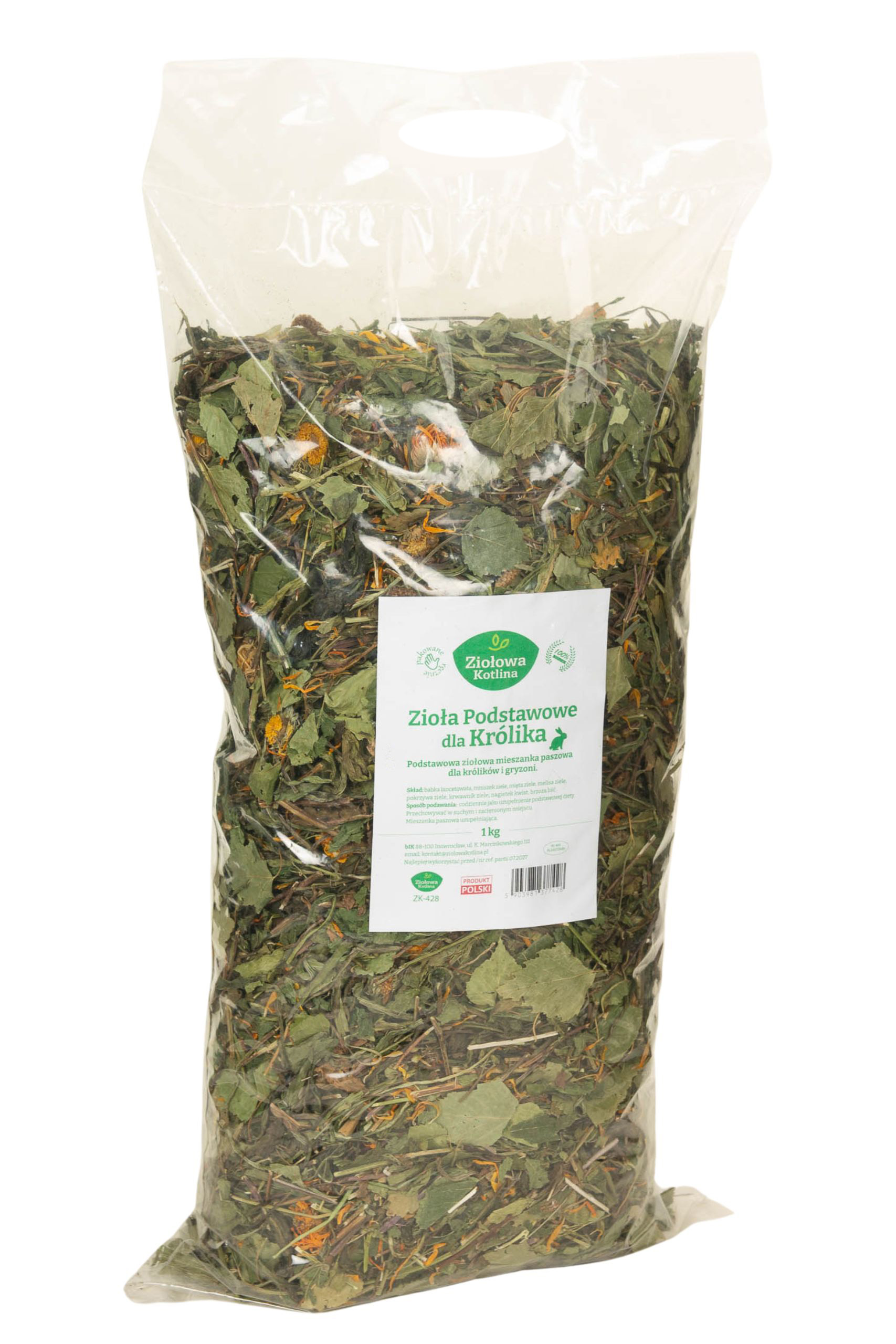 ZIOŁOWA KOTLINA Zioła podstawowe dla królika 1kg