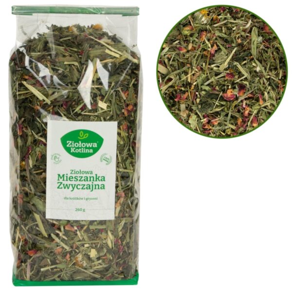 ZIOŁOWA KOTLINA Mieszanka Zwyczajna dla Królików i Gryzoni 260g