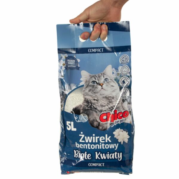 CHICO żwirek Bentonitowy Compact Białe Kwiaty 5L - obrazek 2