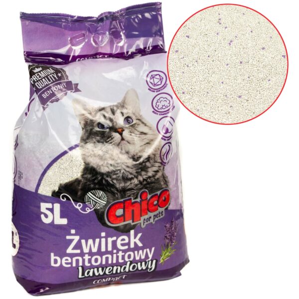 CHICO żwirek BENTONITOWY Compact Lawenda