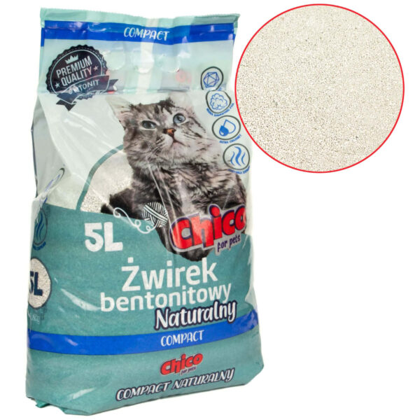 CHICO żwirek BENTONITOWY Compact Naturalny